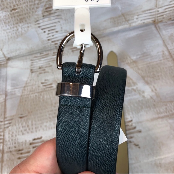 NWT A New Day Saffiano bombe belt dark green S - Picture 4 of 6